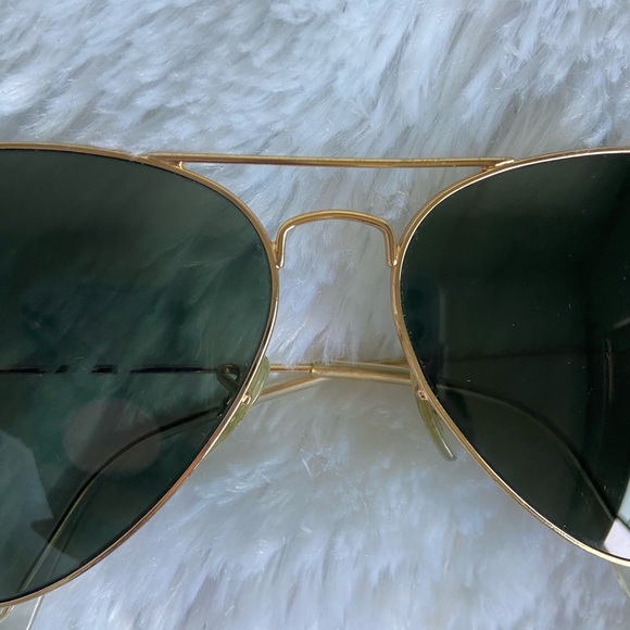 Ray-Ban Unisex Aviator Sunglasses- Gold/Dark Green - Picture 4 of 6